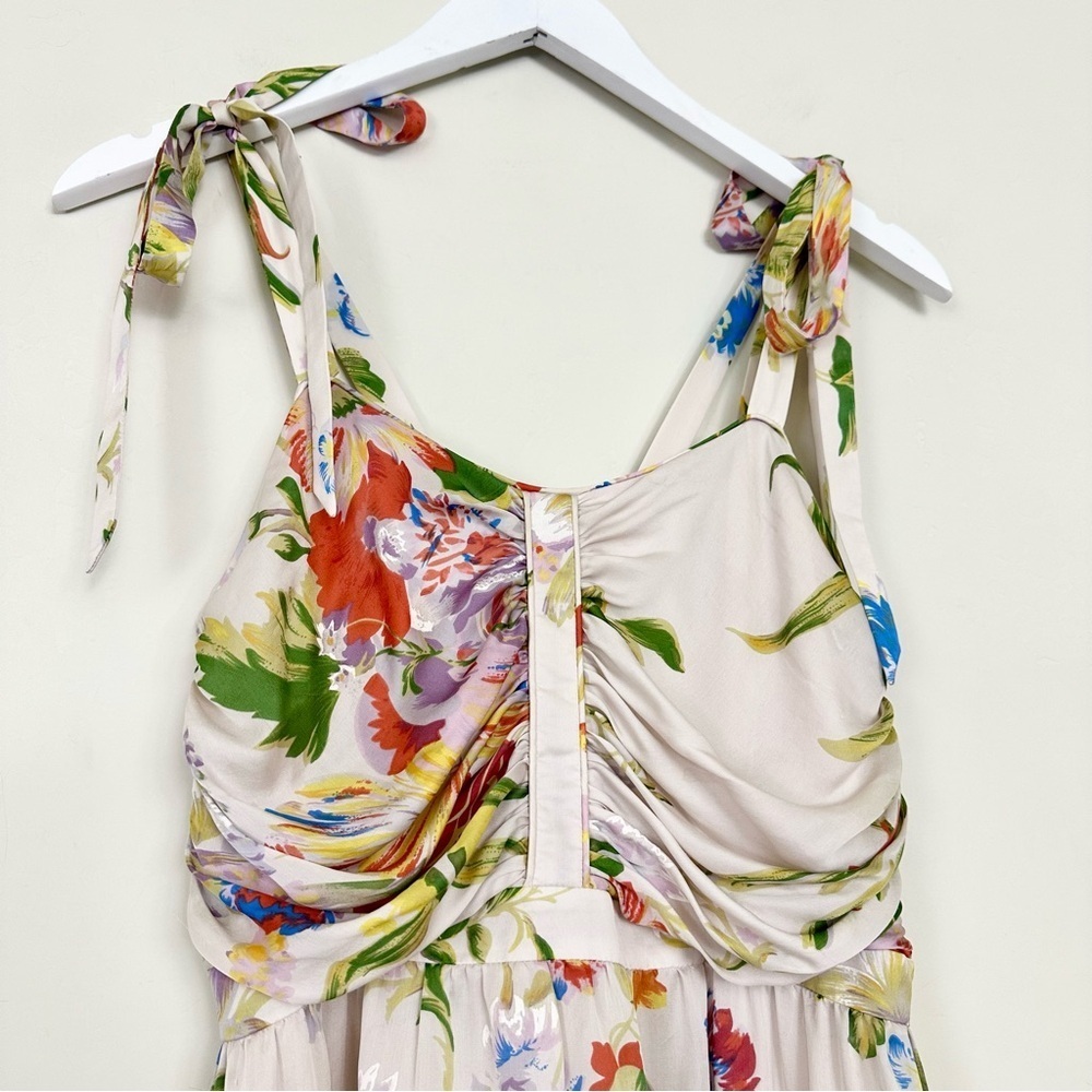 Anthro LEIFSDOTTIR Summer Twilight Floral Silk Dress - Picture 5 of 15